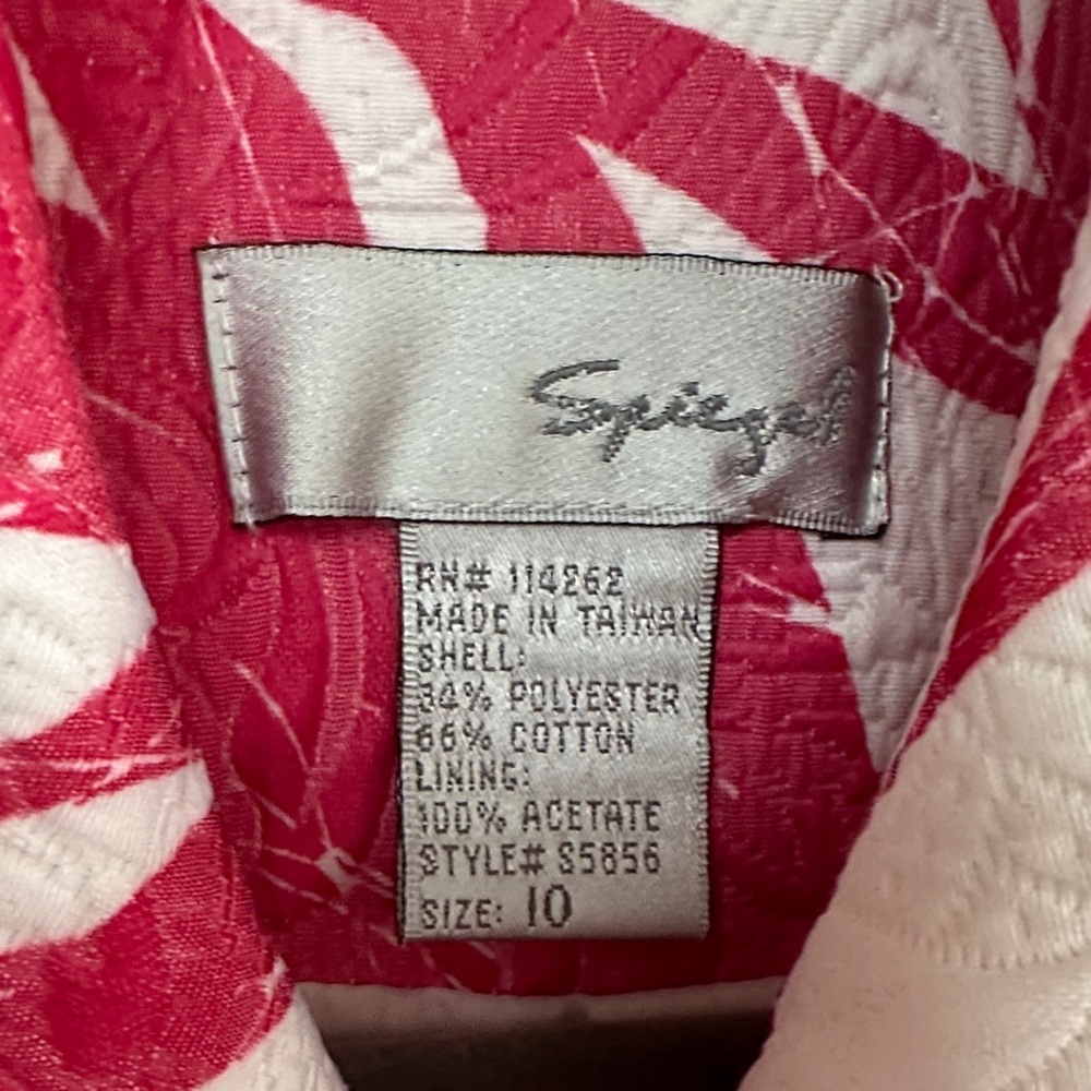 Spiegel Vibrant Pink and White Trench Coat - Picture 2 of 4